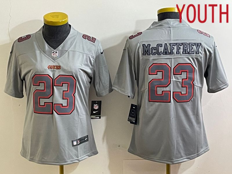 Youth San Francisco 49ers #23 Mccaffrey Grey 2024 Nike Vapor Untouchable Limited NFL Jerseys